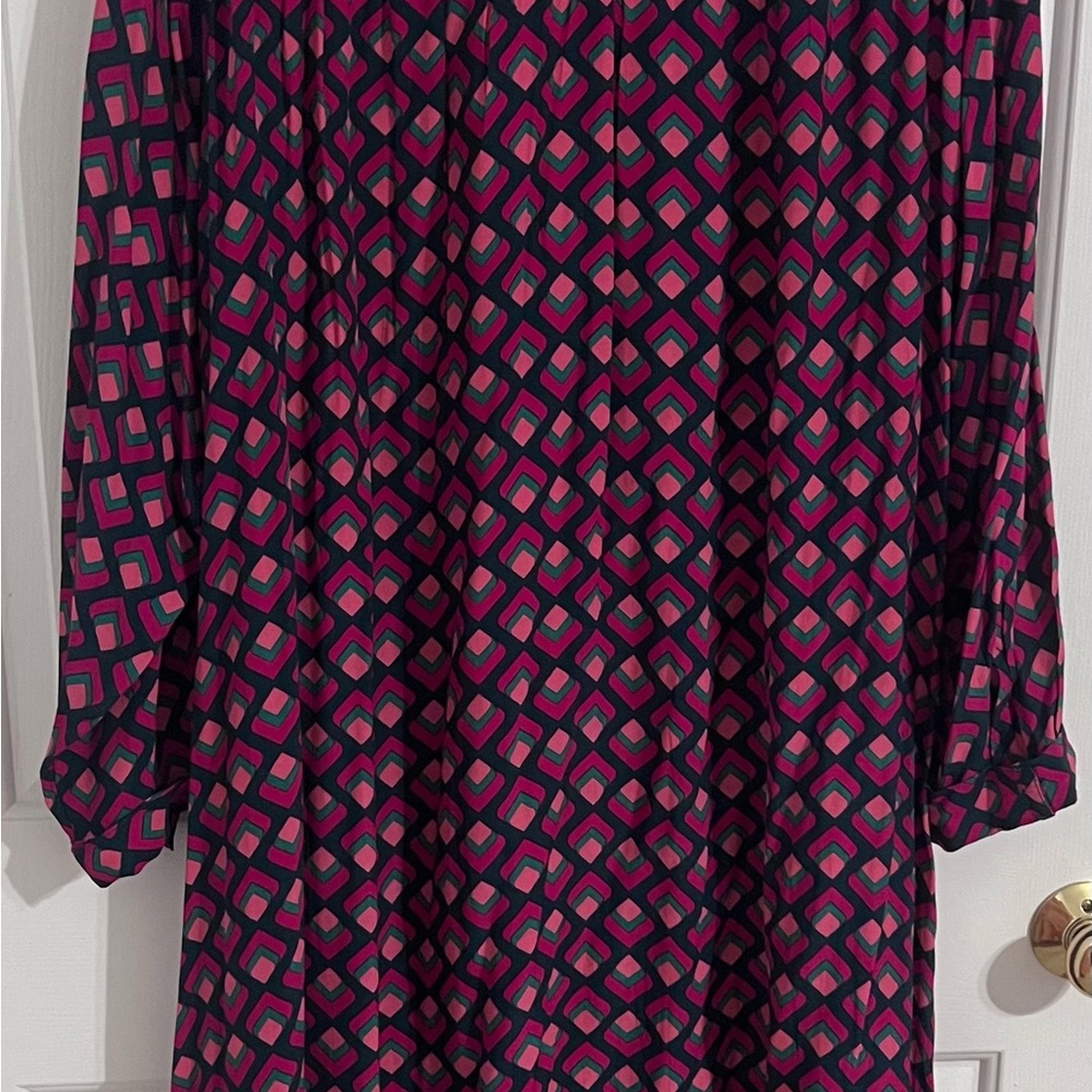 Terra & Sky Pink Maxi Dress with Bishop Sleeves